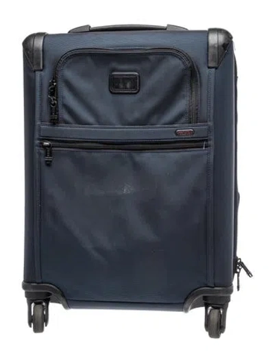 Pre-owned Tumi Nylon Leather-trimmed Carry On In Blue