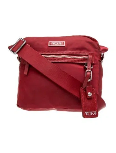 Pre-owned Tumi Nylon Messenger Bag In Burgundy