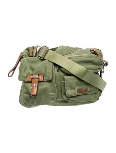 Pre-owned Tumi Nylon Messenger Bag In Green