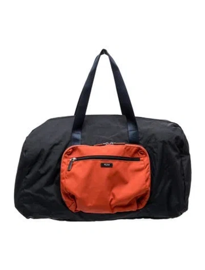 Pre-owned Tumi Nylon Packable Duffle Bag In Blue/orange