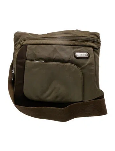 Pre-owned Tumi Nylon Portfolio In Green