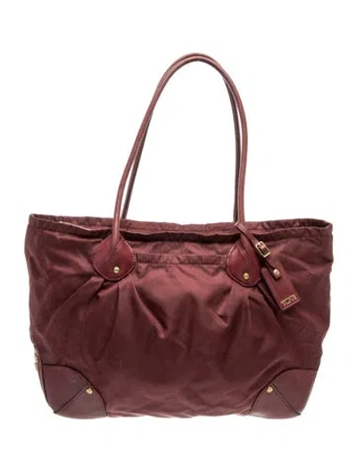 Pre-owned Tumi Nylon Shoulder Bag In Burgundy
