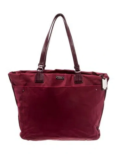 Pre-owned Tumi Nylon Shoulder Bag In Burgundy