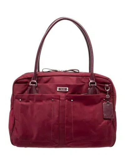 Pre-owned Tumi Nylon Shoulder Bag In Burgundy