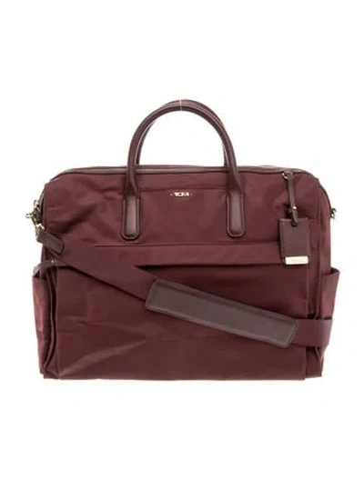 Pre-owned Tumi Nylon Top Handle Bag In Burgundy