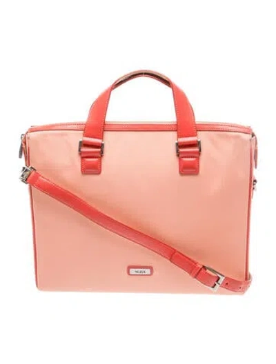 Pre-owned Tumi Nylon Top Handle Bag In Orange