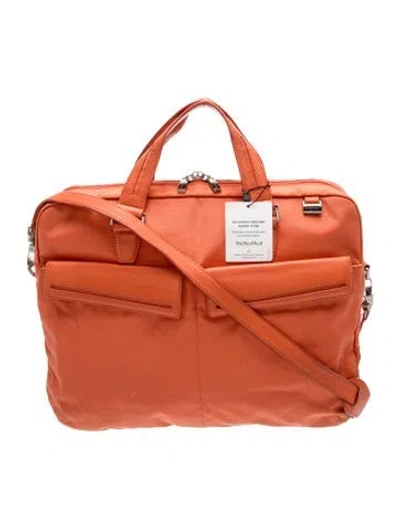 Pre-owned Tumi Nylon Top Handle Bag In Red