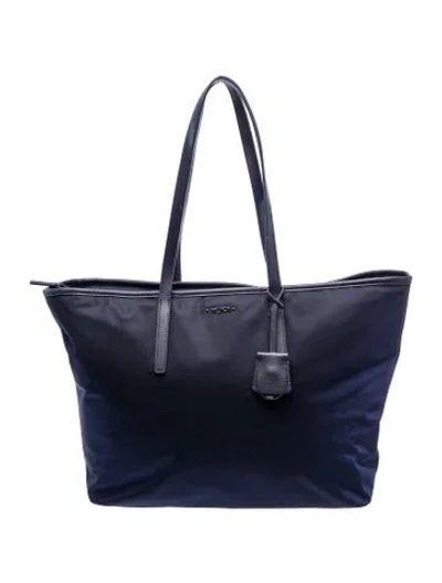 Pre-owned Tumi Nylon Tote In Blue