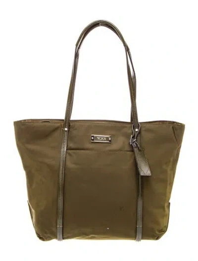 Pre-owned Tumi Nylon Tote In Green