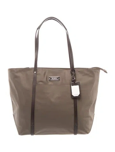 Pre-owned Tumi Nylon Tote In Green