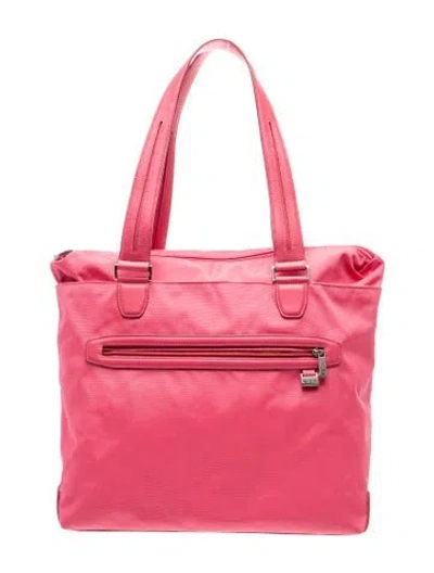 Pre-owned Tumi Nylon Tote In Pink