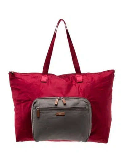Pre-owned Tumi Nylon Tote In Red