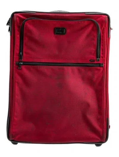 Pre-owned Tumi Nylon  Suitcase In Red