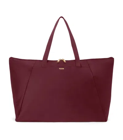 Tumi Nylon Voyageur Just In Case Foldable Tote Bag In Red