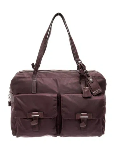 Pre-owned Tumi Nylon Weekender Bag In Burgundy