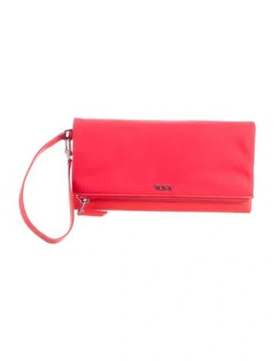 Pre-owned Tumi Nylon Wristlet In Red