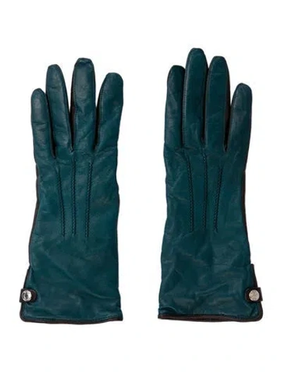 Pre-owned Tumi Pattern Print Leather Gloves  W/tags In Multi