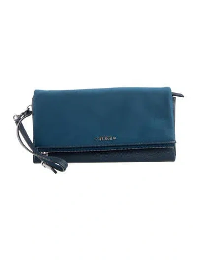 Pre-owned Tumi Ponyhair Wristlet In Blue