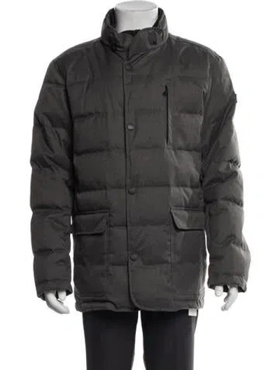 Pre-owned Tumi Puffer Coat In Gray