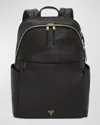 Tumi Raina Leather Backpack In Black/light Gold