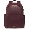 Tumi Raina Large Leather Backpack In Purple