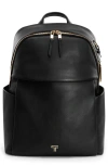 Tumi Raina Leather Backpack In Black/light Gold