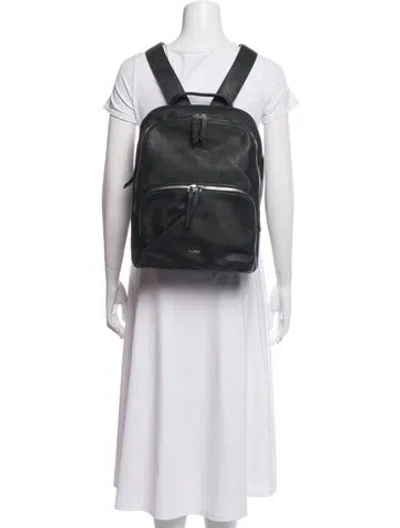 Pre-owned Tumi Saffiano Leather Backpack In Black