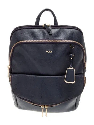 Pre-owned Tumi Saffiano Leather Backpack In Blue