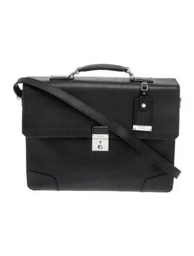 Pre-owned Tumi Saffiano Leather Briefcase In Black