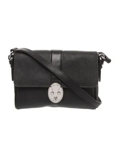 Pre-owned Tumi Saffiano Leather Crossbody Bag In Black