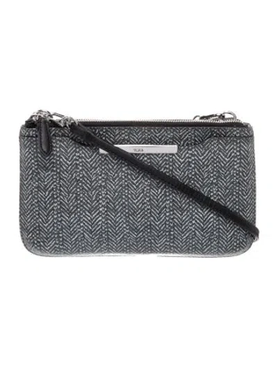 Pre-owned Tumi Saffiano Leather Crossbody Bag In Gray