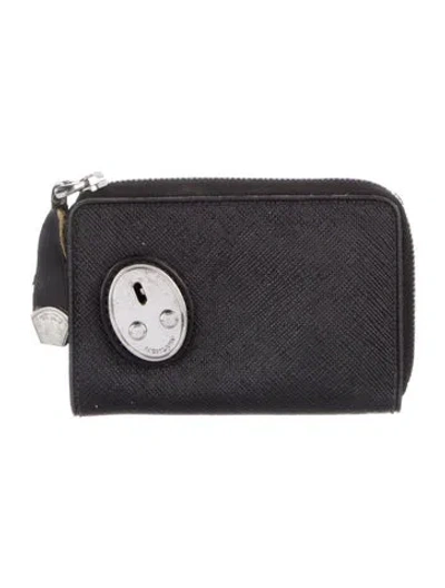 Pre-owned Tumi Saffiano Leather Pouch In Black