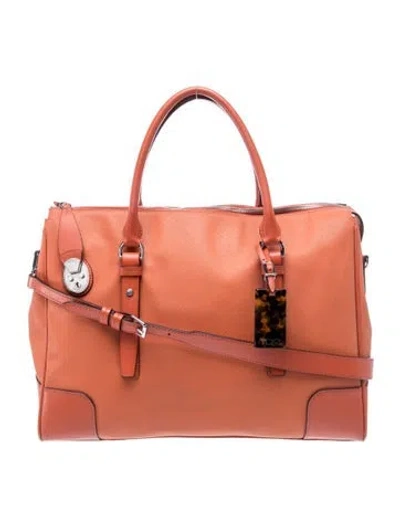 Pre-owned Tumi Saffiano Leather Shoulder Bag In Orange