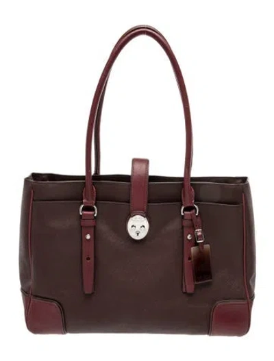 Pre-owned Tumi Saffiano Leather Shoulder Bag In Purple