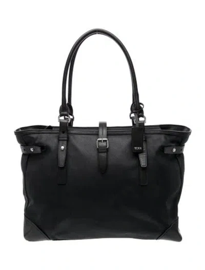 Pre-owned Tumi Saffiano Leather Tote In Black