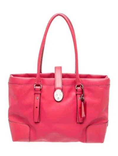 Pre-owned Tumi Saffiano Leather Tote In Red
