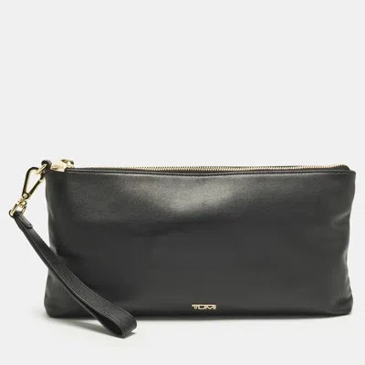 Pre-owned Tumi Savannah Black Leather Wristlet Clutch