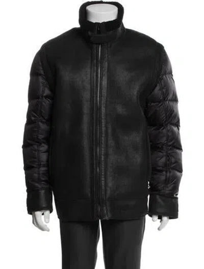 Pre-owned Tumi Shearling Puffer Coat In Black