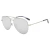 Tumi Silver Pilot Unisex Sunglasses Stu008 0581 59 In Metallic