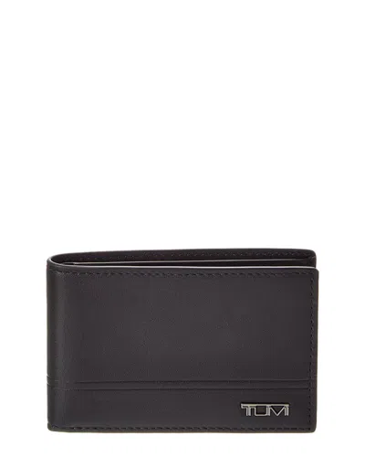 Tumi Slim Single Leather Billfold Wallet In Black