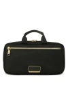 Tumi Small Madeline Nylon Cosmetics Bag In Black/ Gold