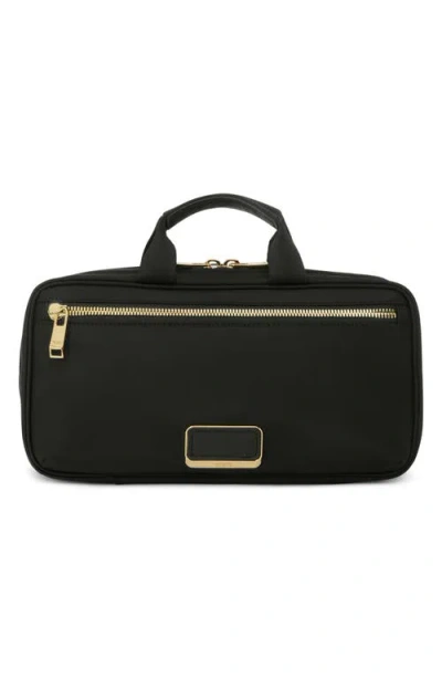 Tumi Small Madeline Nylon Cosmetics Bag In Black/ Gold