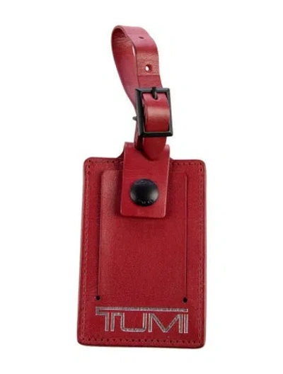 Pre-owned Tumi Smooth Leather Luggage Tag In Red