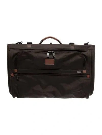Pre-owned Tumi Solid Canvas Carry-on In Brown