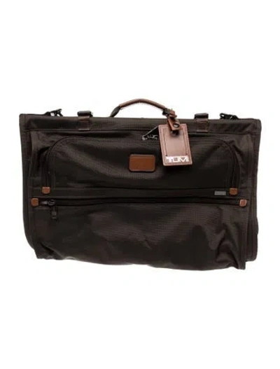 Pre-owned Tumi Solid Canvas Carry-on In Brown