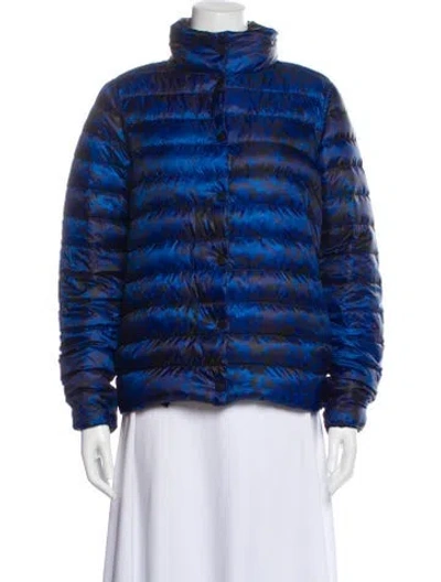 Pre-owned Tumi Striped Down Jacket In Blue