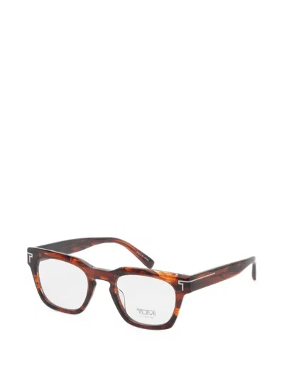 Tumi Tortoiseshell-effect Square-frame Glasses In Brown