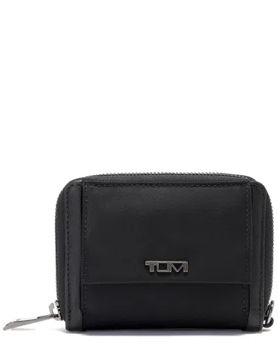 Tumi Tri-fold Zip Around Wallet In Black