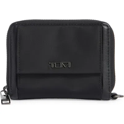 Tumi Tri-fold Zip Wallet In Black
