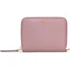 Tumi Trifold Leather Zip Wallet In Pink